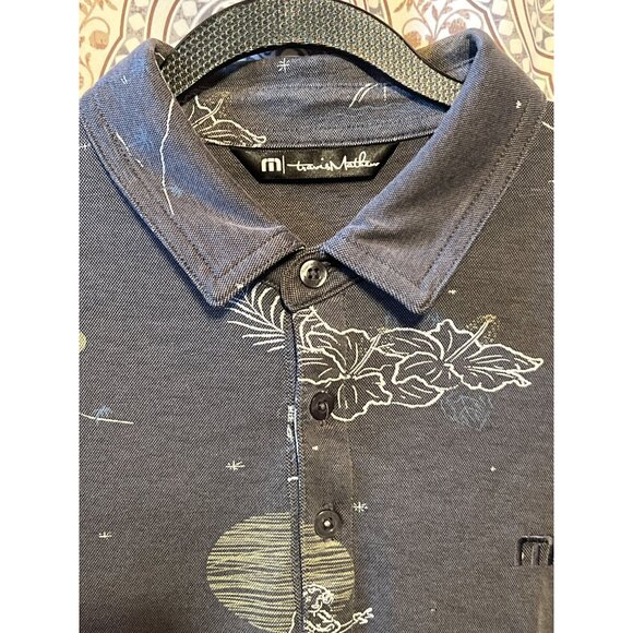 Travis Mathew Mens Hawaiian Print Polo Shirt Size M - Picture 8 of 12